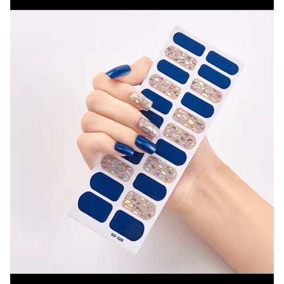 5 Pack Adhesive Finger nail Polish Wraps Stickers Flower Marbling Nail Strips - Picture 8 of 11